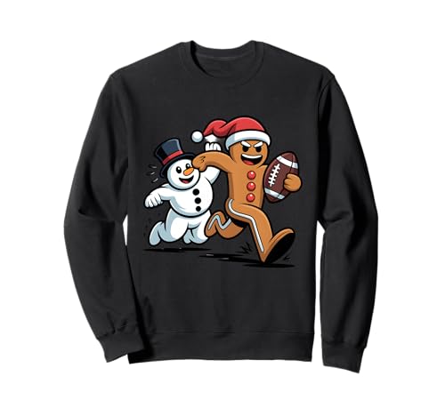 Weihnachten American Football Lebkuchenmann Schneemann Jungen Herren Sweatshirt Weihnachten American Football Lebkuchenmann Schneemann Jungen Herren Sweatshirt von Gingerbread Snowman Football Xmas