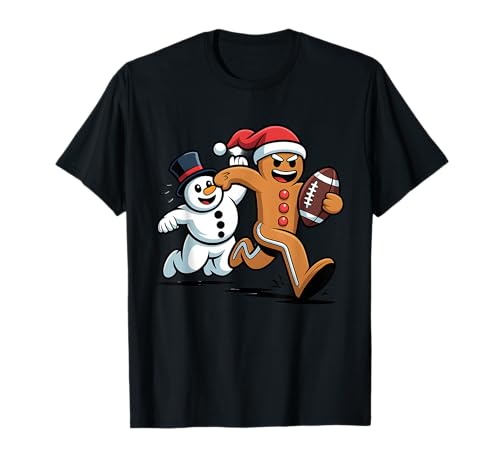 Weihnachten American Football Lebkuchenmann Schneemann Jungen Herren T-Shirt Weihnachten American Football Lebkuchenmann Schneemann Jungen Herren T-Shirt von Gingerbread Snowman Football Xmas