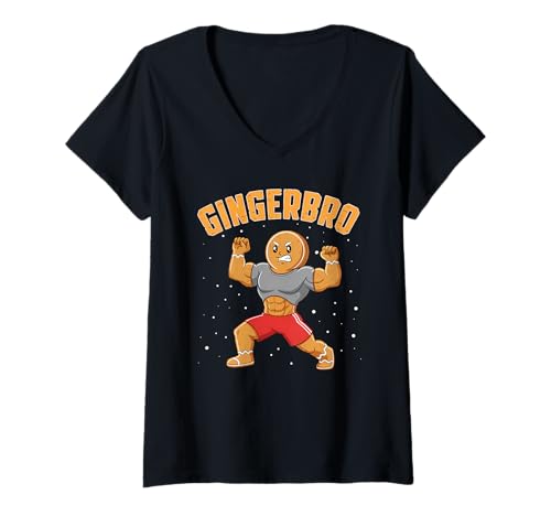 Damen Lebkuchen-Gewichtheben, Workout, Bodybuilding, Weihnachten T-Shirt mit V-Ausschnitt Damen Lebkuchen-Gewichtheben, Workout, Bodybuilding, Weihnachten T-Shirt mit V-Ausschnitt von Gingerbread Weightlifting Apparel