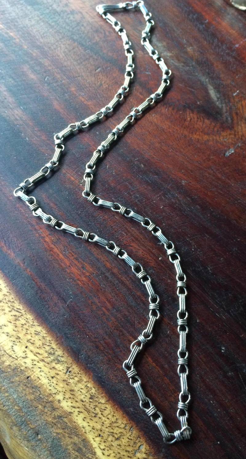 Vintage Handmade Sterling Silber Taschenuhr Kette - Geschenk Für Papa von GingerwitchJewels