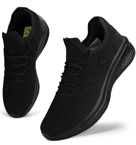 Giniros Laufschuhe Damen Sportschuhe Turnschuhe Running Tennis Walkingschuhe Straßenlaufschuhe Sneaker Fitness Jogging Leichte Atmungsaktiv rutschfeste Schuhe Freizeitschuhe Outdoor Gym Schwarz 39EU von Giniros