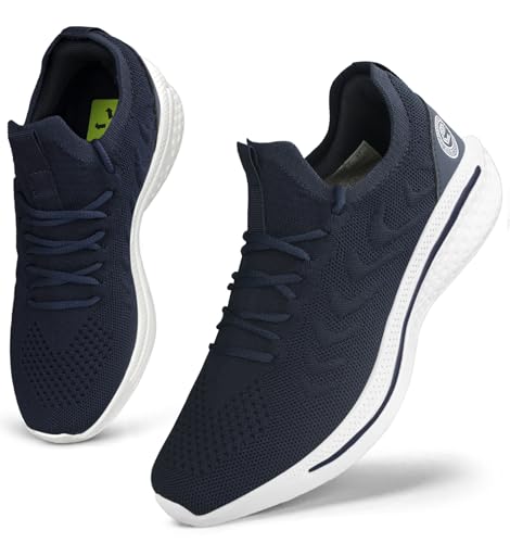 Giniros Schuhe Damen Laufschuhe Sportschuhe Turnschuhe Sneaker Running Tennis Walkingschuhe Straßenlaufschuhe Fitness Jogging Leichte Atmungsaktiv rutschfeste Freizeitschuhe Outdoor Dunkelblau 38EU von Giniros