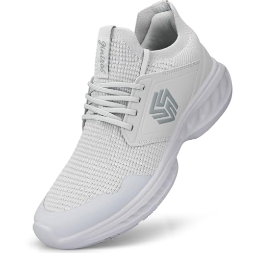 Giniros Sneaker Damen Schuhe Sportschuhe Laufschuhe Turnschuhe Damen rutschfeste Leichte Fitness Jogging Walkingschuhe Atmungsaktiv Straßenlauf Schlüpfen Schuhe Freizeitschuhe Damen lichtgrau 39 EU von Giniros