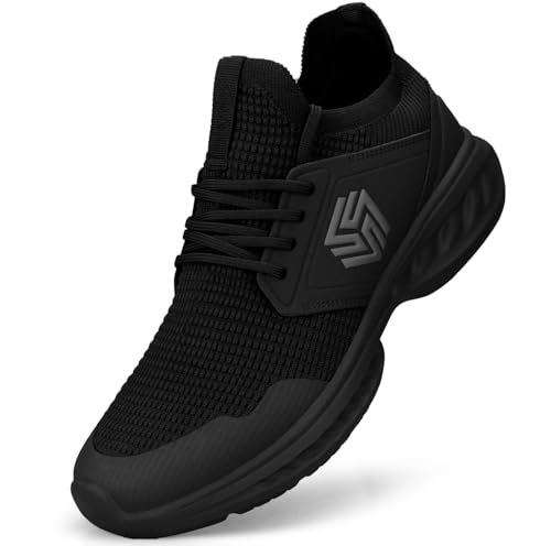 Giniros Sneaker Damen Schuhe Sportschuhe Laufschuhe Turnschuhe Damen rutschfeste Leichte Fitness Jogging Walkingschuhe Atmungsaktiv Straßenlauf Schlüpfen Schuhe Freizeitschuhe für Damen Schwarz 39 EU von Giniros