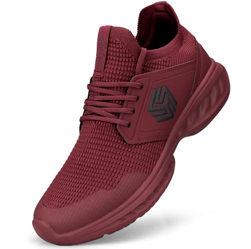 Giniros Sneaker Damen Schuhe Sportschuhe Laufschuhe Turnschuhe Damen rutschfeste Leichte Fitness Jogging Walkingschuhe Atmungsaktiv Straßenlauf Schlüpfen Schuhe Freizeitschuhe für Damen rot 39EU von Giniros