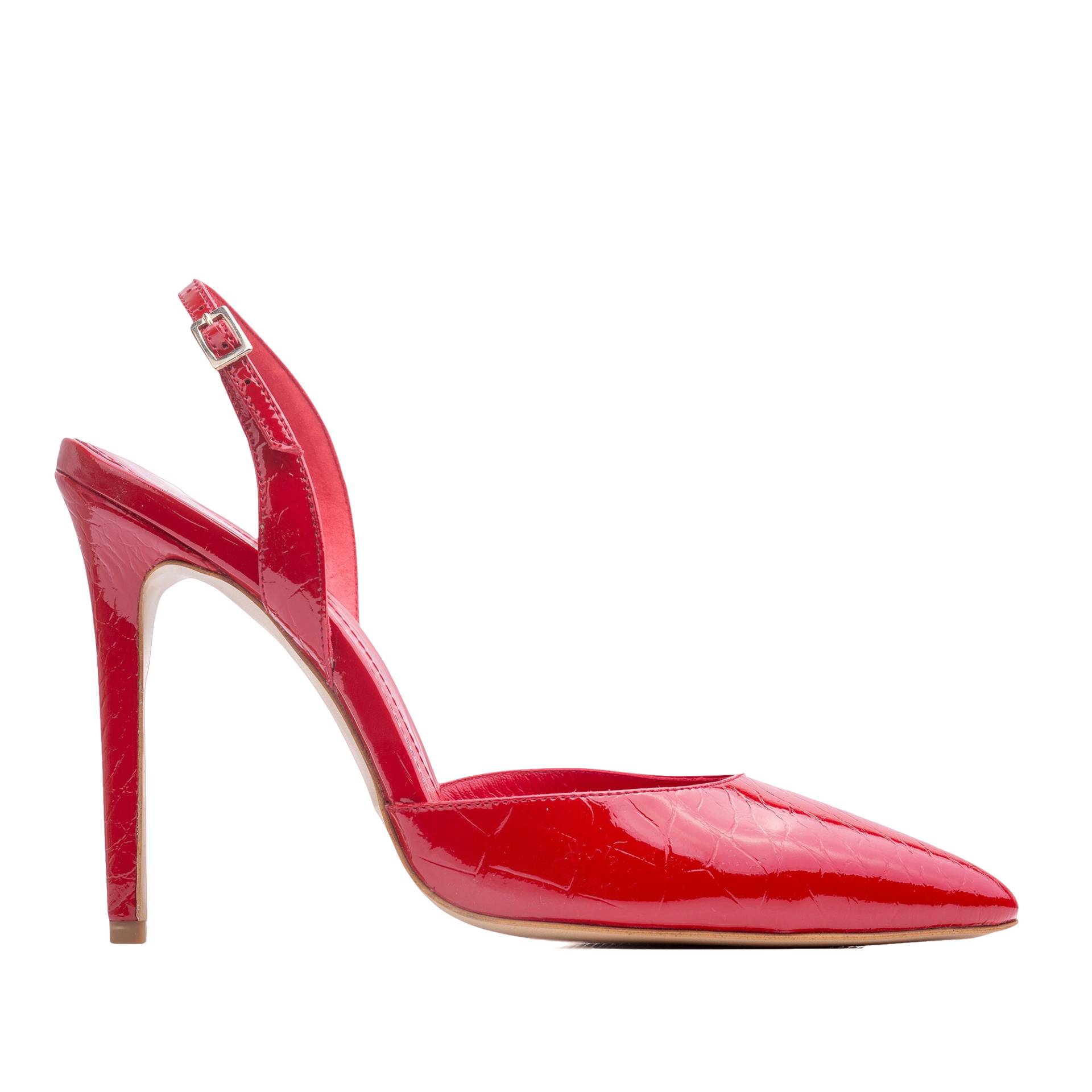 Alice Red Croc Effect Leather Slingback Pumps von Ginissima