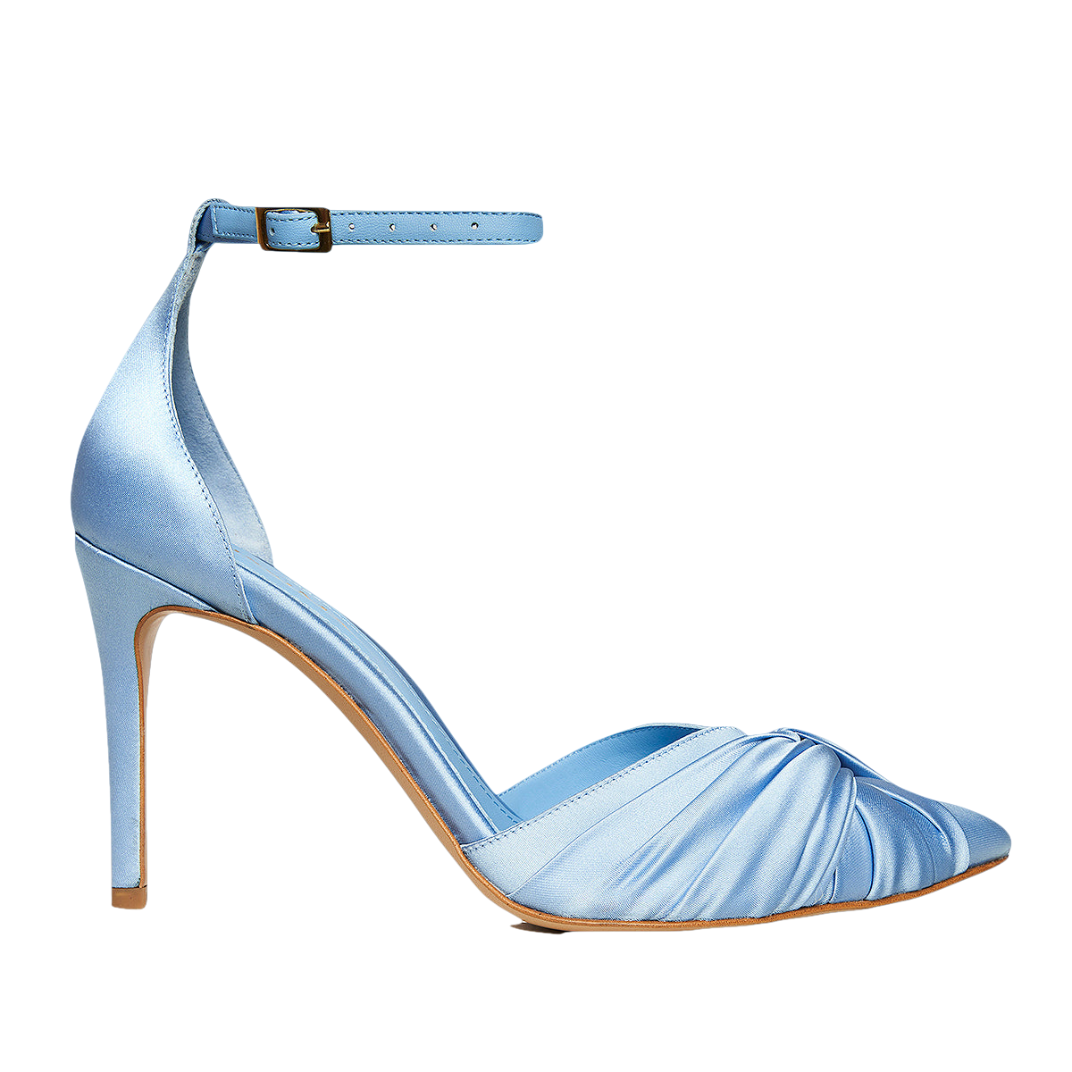 Ana Baby Blue Satin Slingbacks von Ginissima