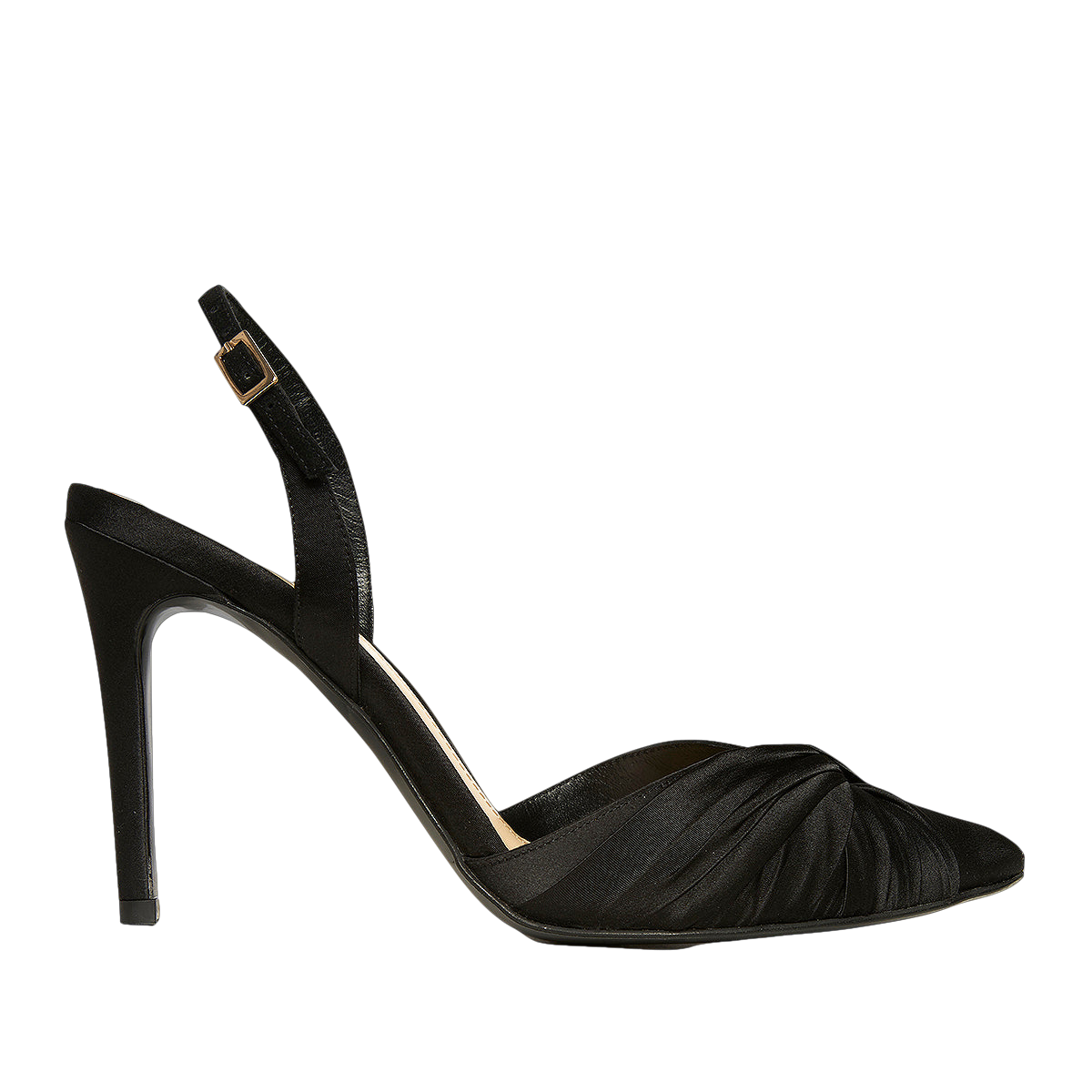 Ana Black Satin Slingbacks von Ginissima