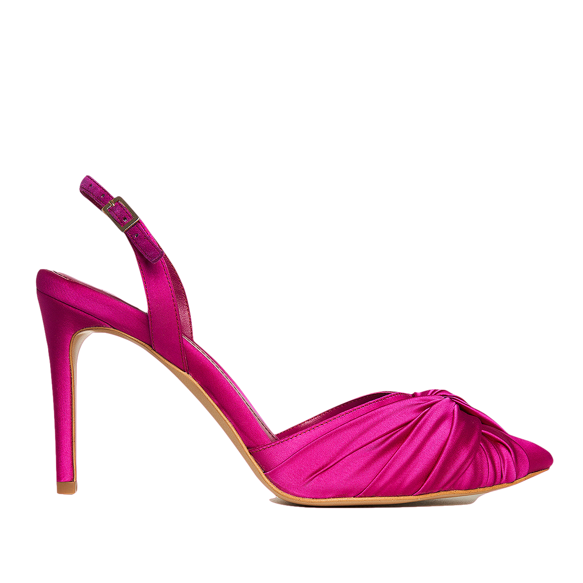 Ana Hot Pink Satin Slingbacks von Ginissima