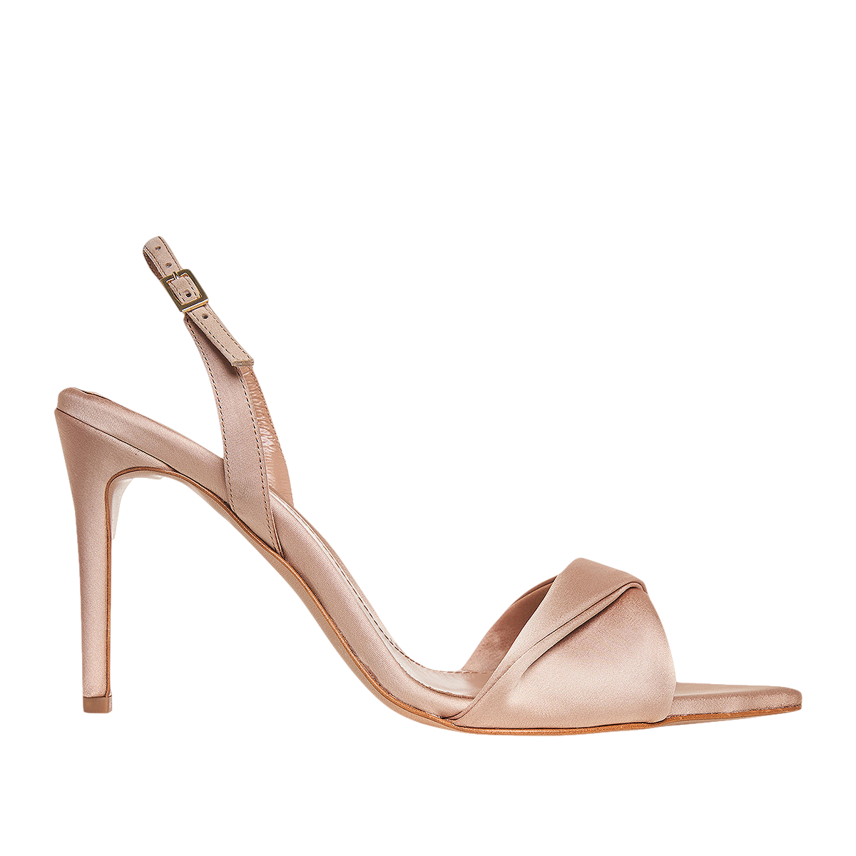 Chloe Gold-Nude Satin Sandals von Ginissima