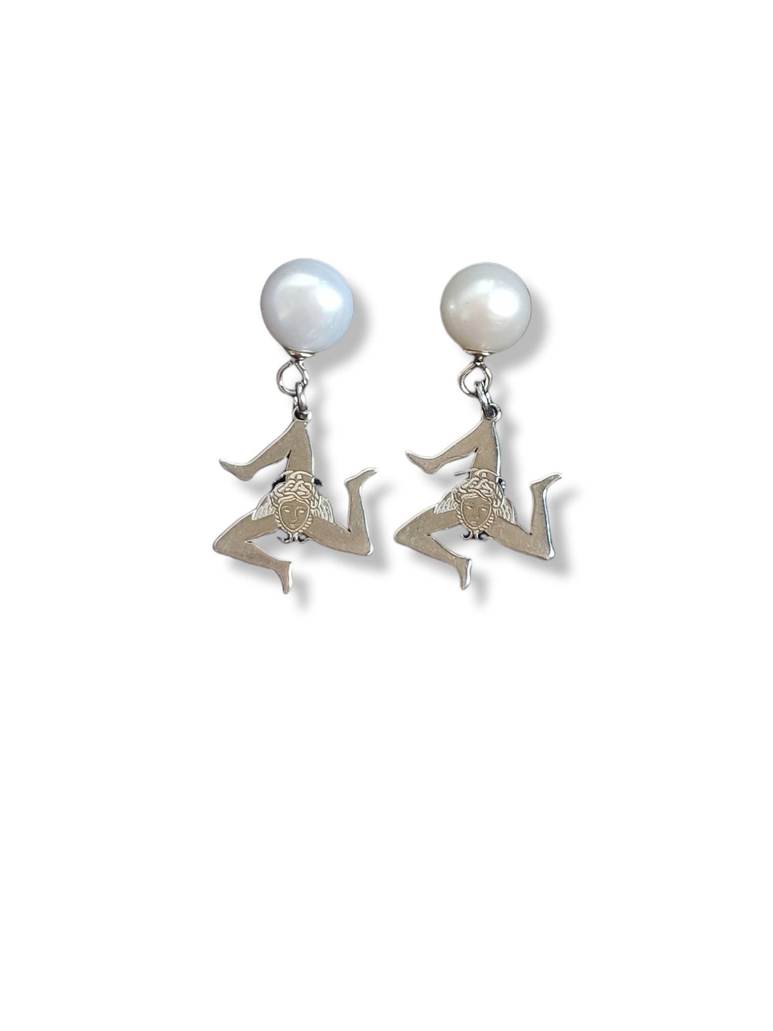 Ohrhänger Aus Silber 925 Mit Perlen Von Rijeka Und Trinacria von GiniusaShop