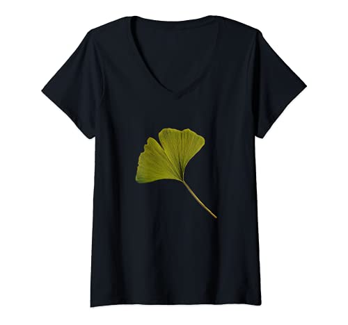 Damen Ginkgo Biloba Blatt - Ginkgoblatt T-Shirt mit V-Ausschnitt Damen Ginkgo Biloba Blatt - Ginkgoblatt T-Shirt mit V-Ausschnitt von Ginkgo Geschenke & Ginkgo Kleidung