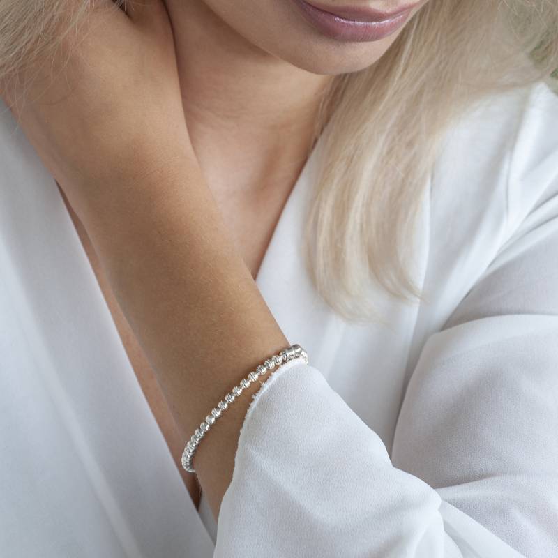 Armband "Sparkle" - Flexibel Aus Glitzerkugeln in 925 Silber von GinkgoSchmuckundmehr