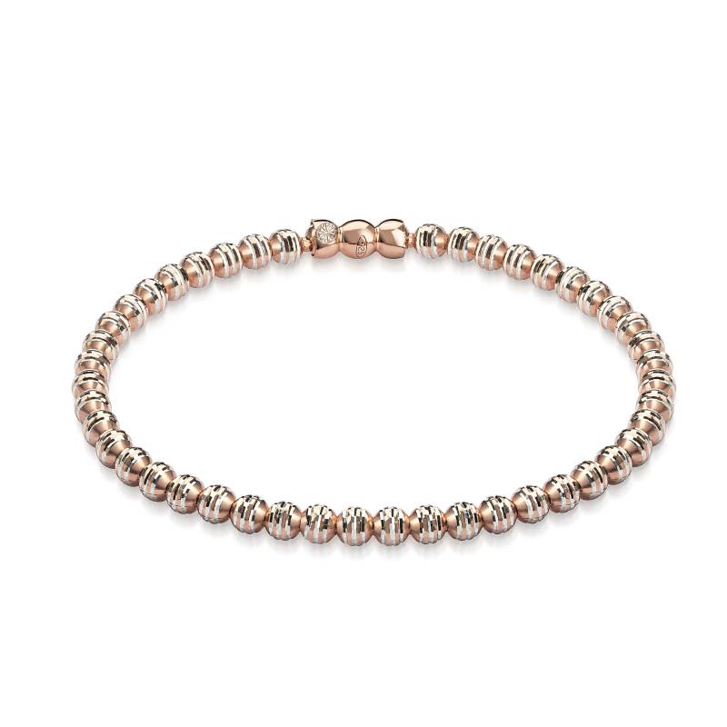 Dehnbares Funkel Rosé-Armband "Sparkle" - Flexibel Aus 925 Silber-Perlen in 18Ct Roségold, Verschiedene Längen, Elegant & Perfektes Geschenk von GinkgoSchmuckundmehr