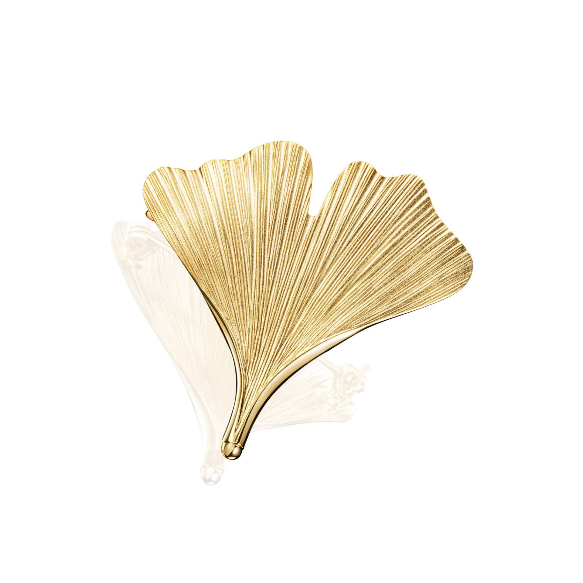 Goldene Ginkgoblatt-Brosche Aus 925 Silber, 3 cm Groß, Handgefertigt in Deutschland Mit 750Er Vergoldung von GinkgoSchmuckundmehr