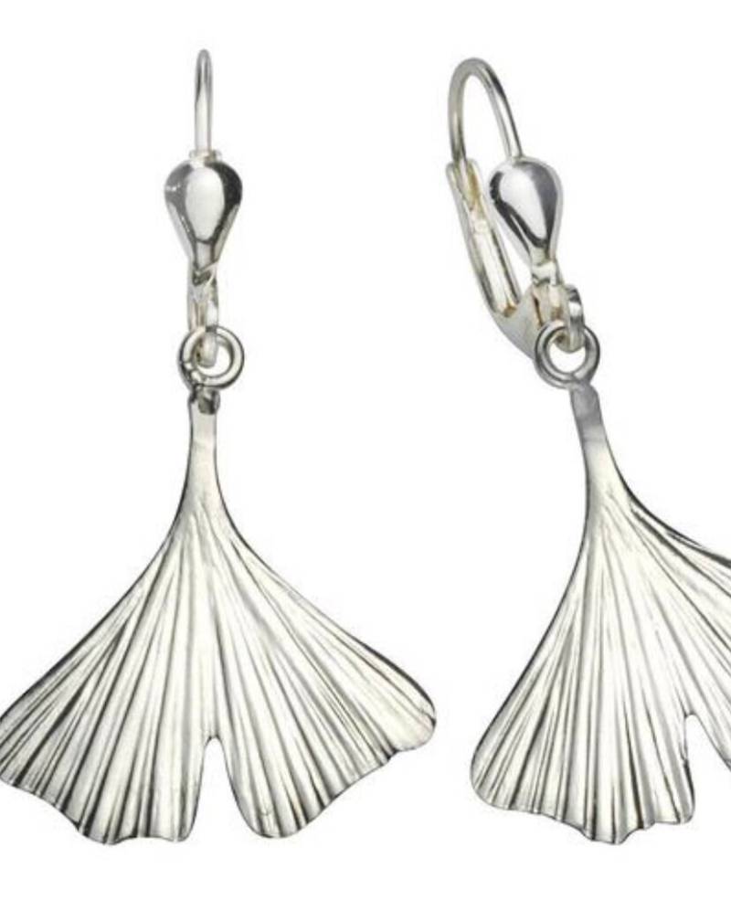 Kleine Ginkgo-Ohrhänger in Silber - Aus 925 Silber, Handgefertigt Mit Brisur, Mattierte Oberfläche, Leichter Ohrschmuck Naturbezug von GinkgoSchmuckundmehr