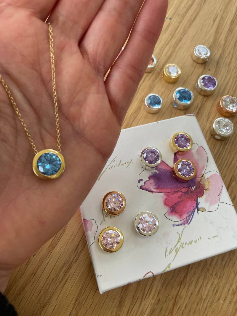 Runder Bunter Anhänger "Drops Mini " 925 Silber von GinkgoSchmuckundmehr