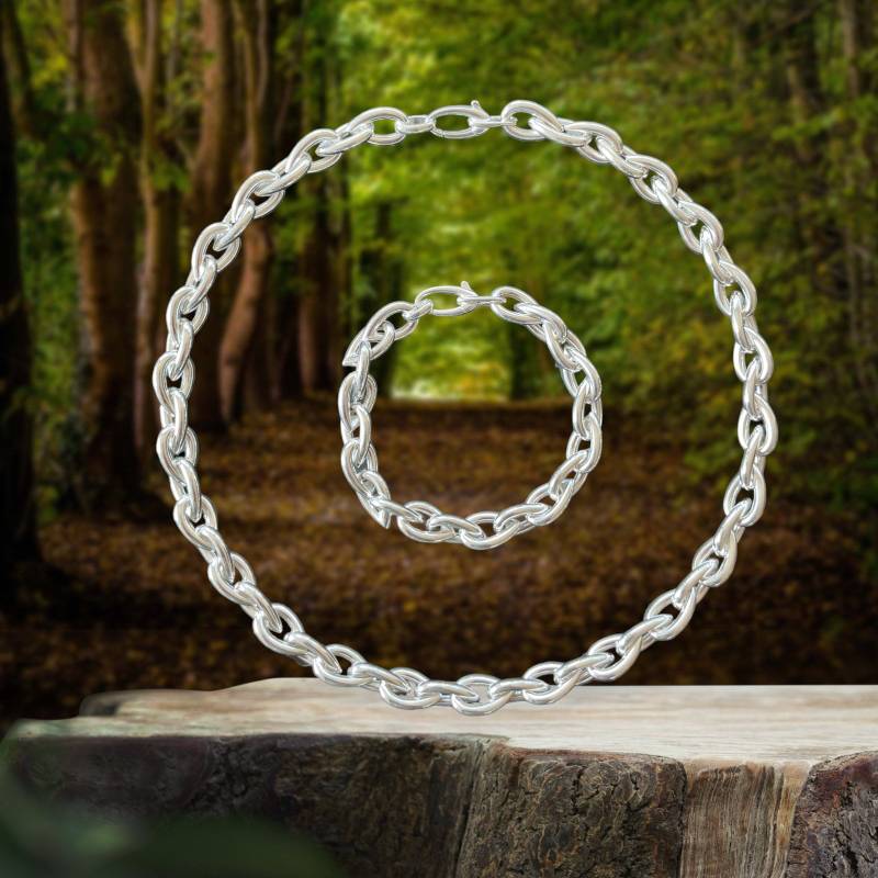 Tropfenform Gliederkette "Lacrima" - Dezent Und Elegant, Wunderschöne Silberkette Mit Integriertem Karabiner, Handgefertigt Aus 925 Silber von GinkgoSchmuckundmehr