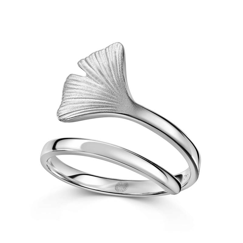 Verstellbarer Silberner Ginkgo Ring Handgefertigt Mit Ginkgo-Blatt Aus 925 Silber, Größe Flexibel Und Individuell, Flach Komfortabel von GinkgoSchmuckundmehr