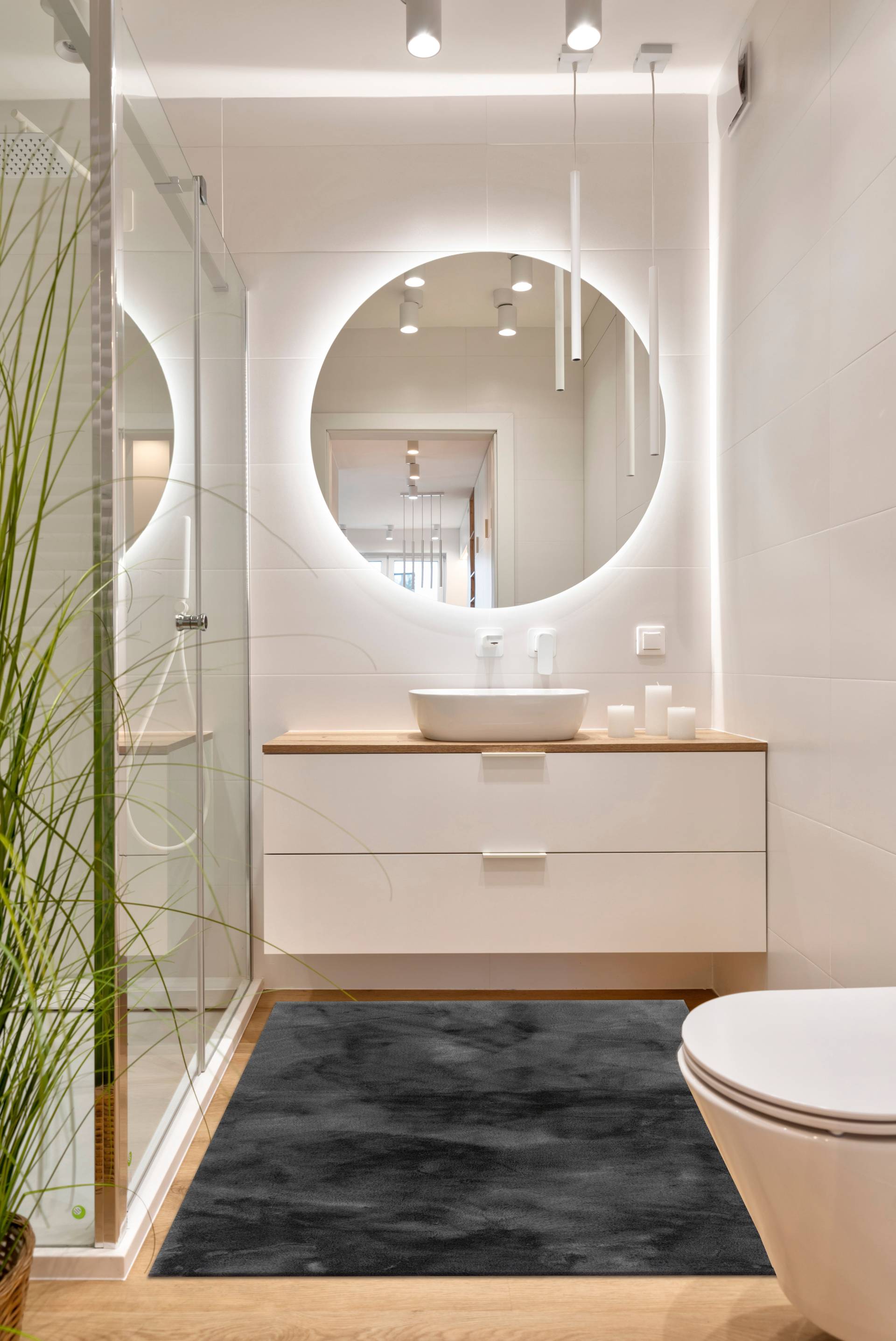 Gino Falcone Badematte "Sara" Höhe 25 mm rutschhemmend beschichtet fußbodenheizungsgeeignet Badteppich, Fell-Optik, besonders weich, eckig & rund erhältlich von Gino Falcone