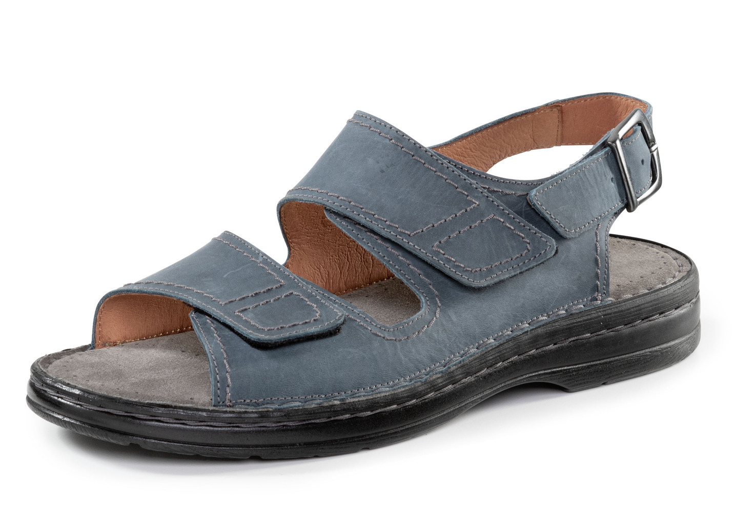 GINO GALANTE Sandale aus gefettetem, schattiertem Rind-Nubukleder, Jeans, Größe 41 von GINO GALANTE