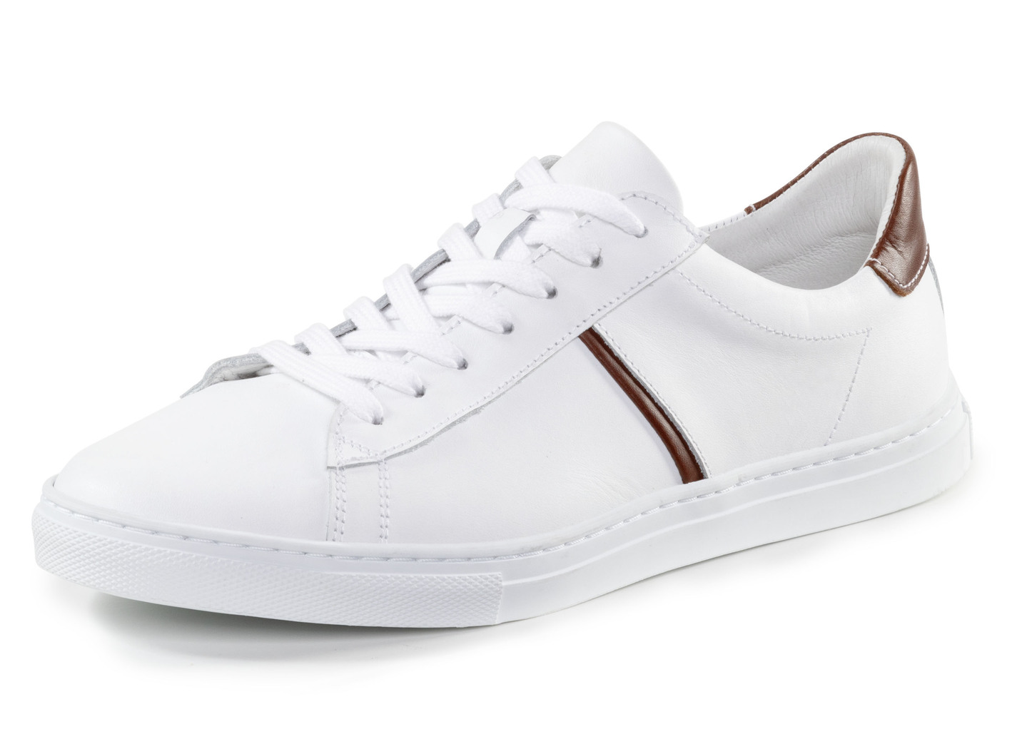 GINO GALANTE Sneaker aus Rind-Nappaleder, Weiss-Braun, Größe 40 von GINO GALANTE