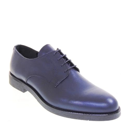 Gino Tagli 614G Derby Zeremonie Herren Leder Großer Absatz 2 cm Gummisohle, blau, 43 EU von Gino Tagli