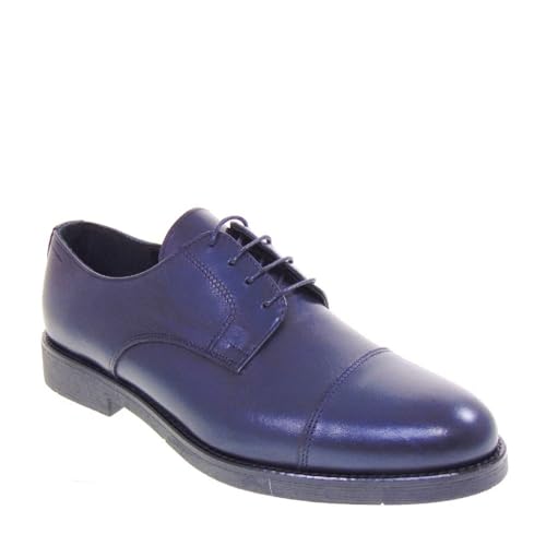 Gino Tagli 615G Derby Zeremonie Herren Leder Blau Großer Absatz 2 cm Gummisohle, blau, 40 EU von Gino Tagli