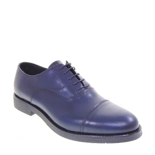 Gino Tagli 618G Francesine Zeremonie Herren Leder Blau Großer Absatz 2 cm Gummisohle, blau, 46 EU von Gino Tagli