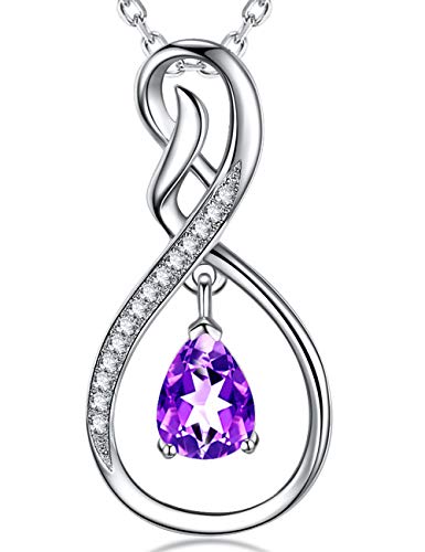 GinoMay Amethyst Edelstein Halskette Frauen Geburtstagsgeschenke Februar Mama Für immer Liebe Unendlichkeit Schmuck 925 Sterling Silber GinoMay Amethyst Edelstein Halskette Frauen Geburtstagsgeschenke Februar Mama Für immer Liebe Unendlichkeit Schmuck 925 Sterling Silber von GinoMay