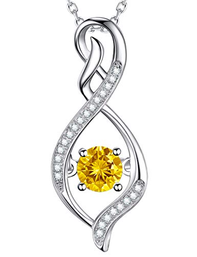 GinoMay Citrin Halskette Frauen November Geburtstagsgeschenke Mama Frau für immer Liebe Unendlichkeit Halskette 925 Sterling Silber GinoMay Citrin Halskette Frauen November Geburtstagsgeschenke Mama Frau für immer Liebe Unendlichkeit Halskette 925 Sterling Silber von GinoMay