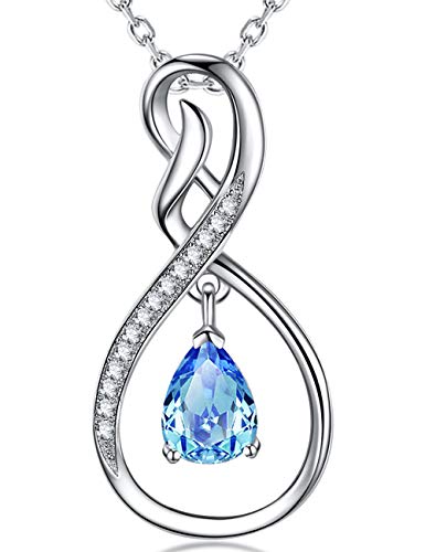 GinoMay Geburtstagsgeschenke März Aquamarin Schmuck Frauen Für immer Liebe Unendlichkeit Anhänger Halskette Ehefrau 925 Sterling Silber GinoMay Geburtstagsgeschenke März Aquamarin Schmuck Frauen Für immer Liebe Unendlichkeit Anhänger Halskette Ehefrau 925 Sterling Silber von GinoMay