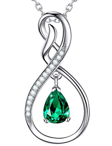 GinoMay Grün Smaragd Halskette Frauen Geburtstagsgeschenke Mai Mama Frau Für Immer Liebe Unendlichkeit Schmuck 925 Sterling Silber GinoMay Grün Smaragd Halskette Frauen Geburtstagsgeschenke Mai Mama Frau Für Immer Liebe Unendlichkeit Schmuck 925 Sterling Silber von GinoMay