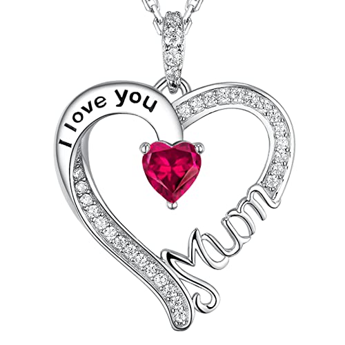 GinoMay Ich liebe dich Mama Schmuck Mama Frau Granat Liebe Herz Anhänger Januar Geburtstagsgeschenke Frauen Halskette Ihr 925 Silber GinoMay Ich liebe dich Mama Schmuck Mama Frau Granat Liebe Herz Anhänger Januar Geburtstagsgeschenke Frauen Halskette Ihr 925 Silber von GinoMay