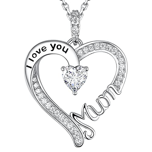 GinoMay Ich liebe dich Mama Halskette Frauen Liebe Herz Anhänger Schmuck Mama Geburtstagsgeschenke April Frauen Halskette für Sie 925 Silber GinoMay Ich liebe dich Mama Halskette Frauen Liebe Herz Anhänger Schmuck Mama Geburtstagsgeschenke April Frauen Halskette für Sie 925 Silber von GinoMay