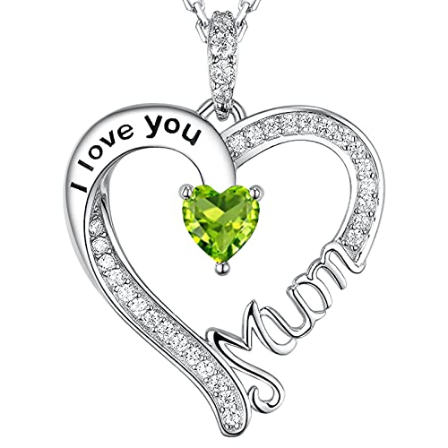 GinoMay Peridot Schmuck Mama ich liebe dich Mama Halskette Liebe Herz Anhänger Geburtstagsgeschenke Ihr August Frauen Halskette 925 Silber GinoMay Peridot Schmuck Mama ich liebe dich Mama Halskette Liebe Herz Anhänger Geburtstagsgeschenke Ihr August Frauen Halskette 925 Silber von GinoMay