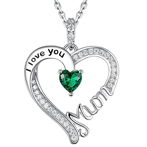GinoMay Smaragd Halskette Mama Ich Liebe Dich Mama Halskette Liebe Herz Anhänger Schmuck Mai Geburtstagsgeschenke Frauen 925 Silber GinoMay Smaragd Halskette Mama Ich Liebe Dich Mama Halskette Liebe Herz Anhänger Schmuck Mai Geburtstagsgeschenke Frauen 925 Silber von GinoMay
