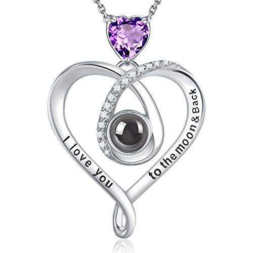 GinoMay Amethyst Halskette für Frauen Februar Geburtstagsgeschenk Mama Ich Liebe Dich Halskette 100 Sprachen Feiner Schmuck 925 Silber GinoMay Amethyst Halskette für Frauen Februar Geburtstagsgeschenk Mama Ich Liebe Dich Halskette 100 Sprachen Feiner Schmuck 925 Silber von GinoMay