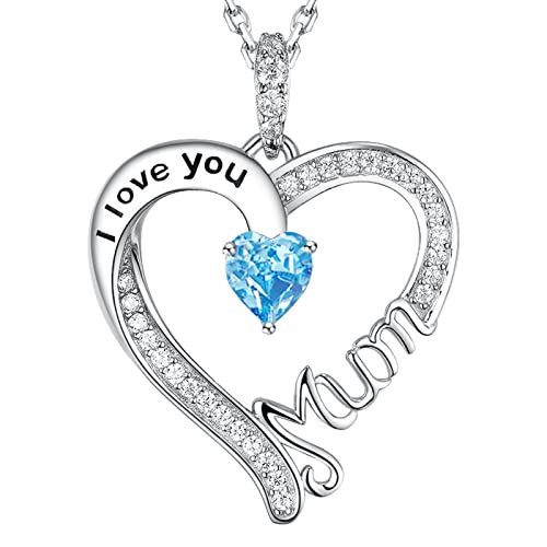 GinoMay Aquamarin Halskette Ich liebe dich Mama Liebe Herz Anhänger Schmuck März Geburtstagsgeschenke Frauen Halskette 925 Silber GinoMay Aquamarin Halskette Ich liebe dich Mama Liebe Herz Anhänger Schmuck März Geburtstagsgeschenke Frauen Halskette 925 Silber von GinoMay