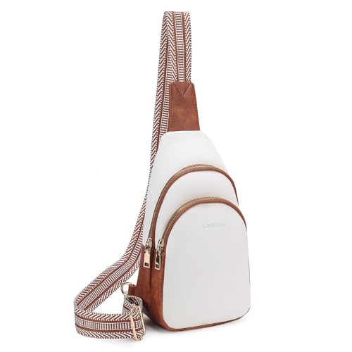 Ginsyuli Kleine Hüfttasche für Damen, 1 Beige mit Braun, Damen Crossbody Handtaschen von Ginsyuli