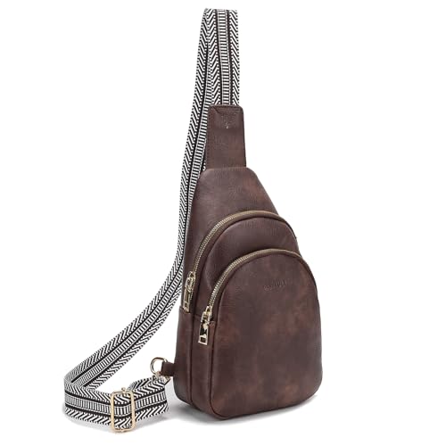 Ginsyuli Kleine Hüfttasche für Damen, 1 Kaffee, Damen Crossbody Handtaschen von Ginsyuli