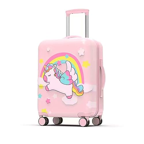 GinzaTravel 3D Cartoon Kinder Gepäck Trolley Fall 20 Zoll Jungen und Mädchen Universal Rollkoffer, Farbe: Rosa, carry-on 20inch, Cartoon von GinzaTravel