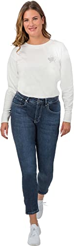 Gio Milano, Gio-Lotti verkürzte, Skinny Jeans mit Reissverschluss am Beinabschluss Größe 42, Farbe Dark Blue Washed von Gio Milano