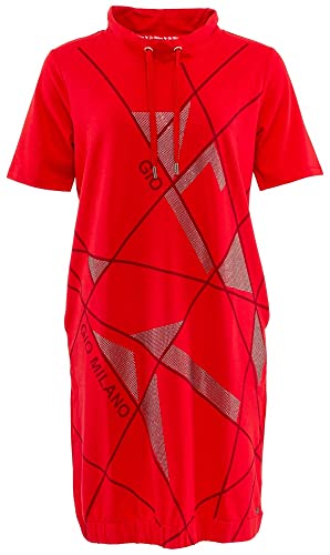 Gio Milano, Kleid mit abstraktem Druck und dezentem Strassbesatz Größe M, Farbe Kirsche von Gio Milano
