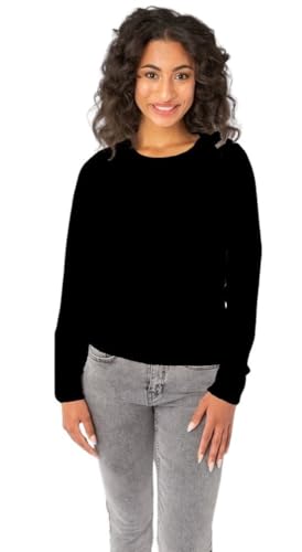 Gio Milano, Langarmshirt mit Rippbündchen und Strassbesatz Größe XXL, Farbe schwarz von Gio Milano