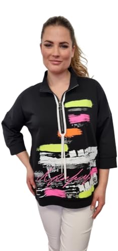 Gio Milano, Sweatshirt mit 3/4-Arm und Zip-Kragen Größe M von Gio Milano