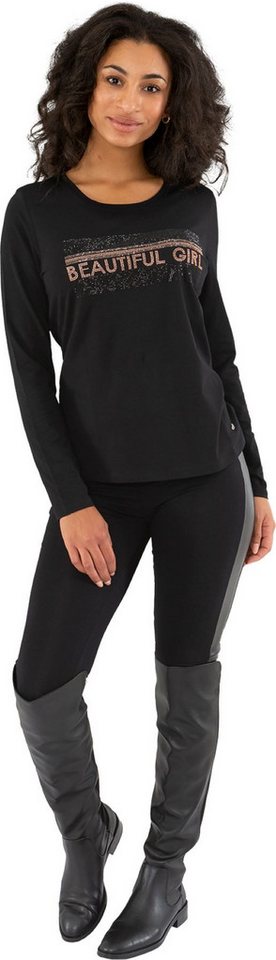 Gio Milano 3/4-Arm-Shirt G29-1115, "beautiful girl" mit Strassbesatz Strassbesatz von Gio Milano