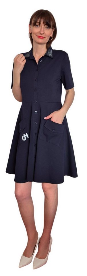 Gio Milano Sommerkleid G28-5102, mit Knopfleiste und Strassbesatz durchgehende Knopfleiste von Gio Milano