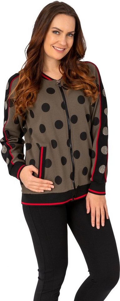 Gio Milano Sweatjacke G25-9101 in Punkte -Design und Strassbesatz von Gio Milano