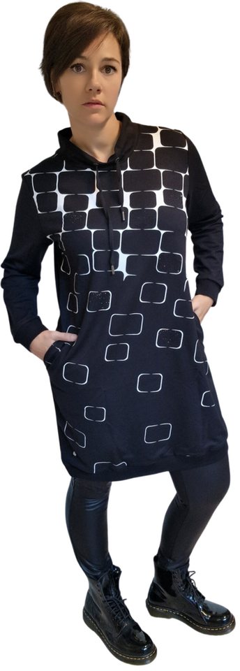 Gio Milano Sweatkleid G29-5106, Gio Milano Kleid mit Rautendruck und Strasssteinen von Gio Milano